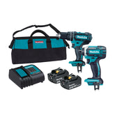Makita Tools - 2 Piece Combo Kit - DHP482Z DTD152Z 2 x BL1830B DC18SD & Carry Bag | DLX2131SX5